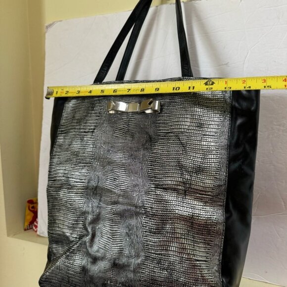 Ted Baker London Tote Bow Vegan Leather Shoulder Bag Large Snake skin Minimalist - Picture 13 of 16